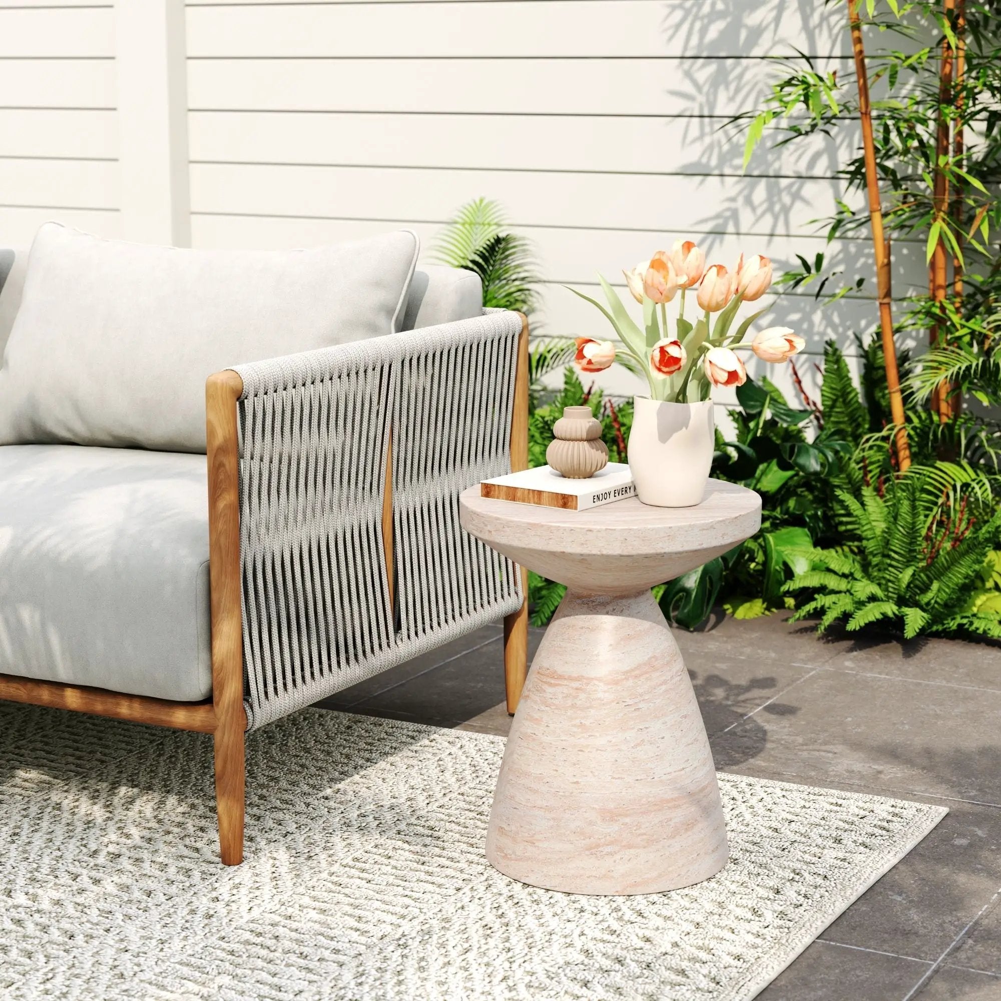 Outdoor / Indoor Lightweight Concrete Side Table by HouseOfZazla