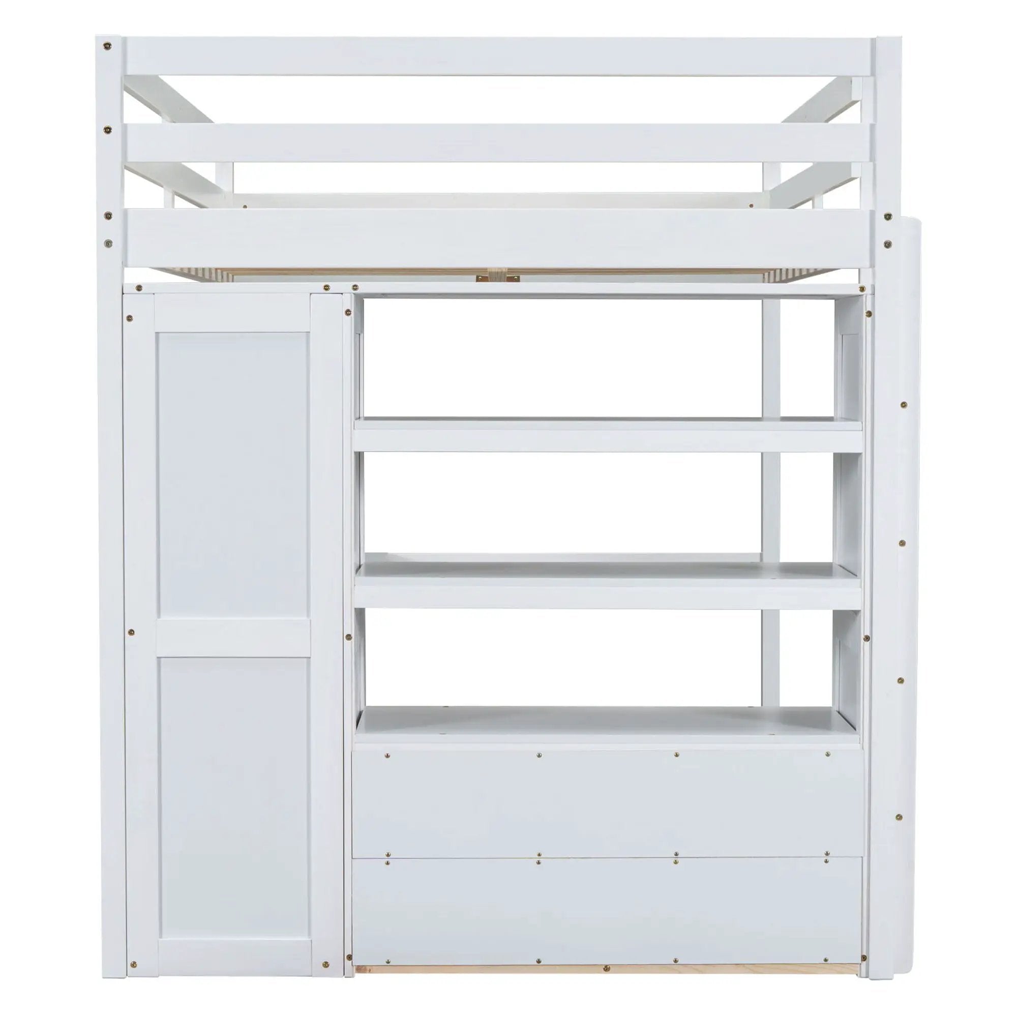 Loft Bed With Built In Wardrobe, Desk, Shelves And Drawers