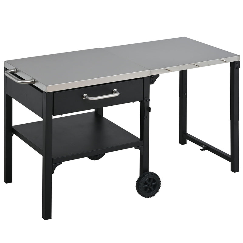 Foldable Outdoor Kitchen Cart With Storage For Patio by HouseOfZazla