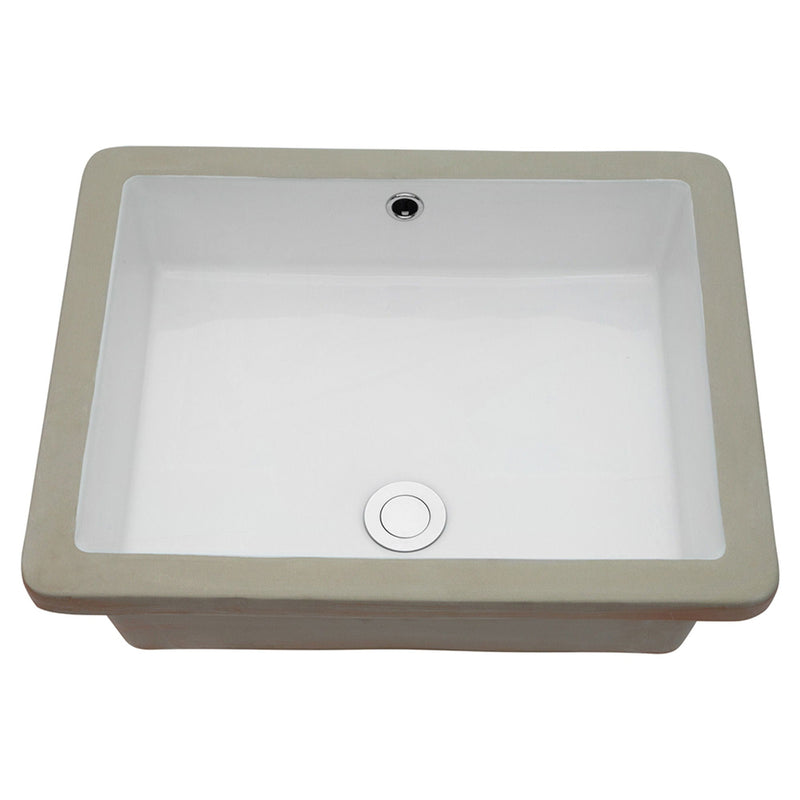 Modern Rectangular Undermount Bathroom Sink With Overflow Ceramic by HouseOfZazla