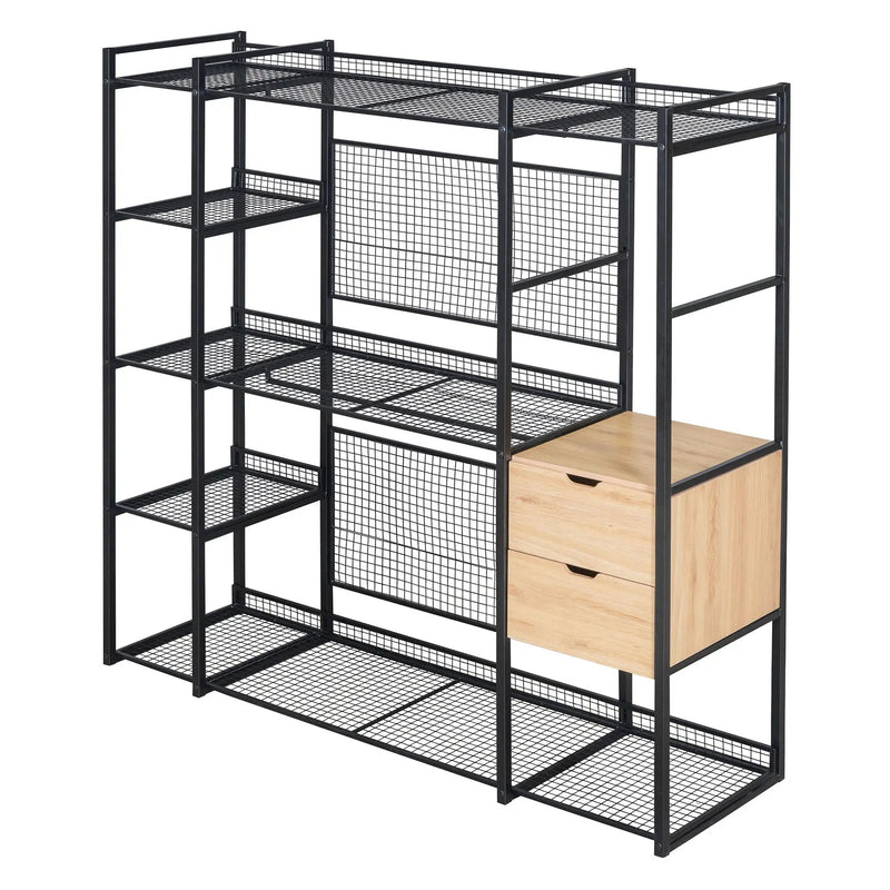Open Style Wardrobe With Hanging Rails, Shelves And Drawers by HouseOfZazla