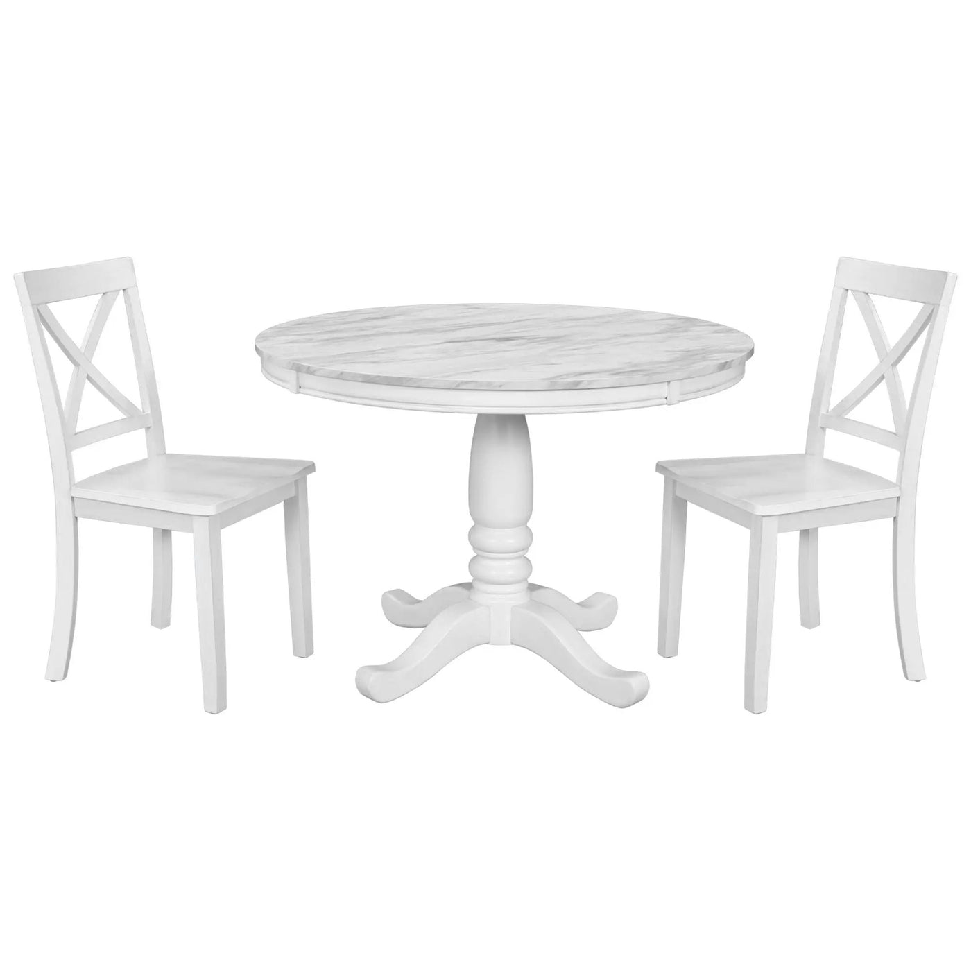 5 Pieces Dining Table And Chairs Set For 4 Persons, Kitchen Room Solid Wood Table With 4 Chairs by HouseOfZazla
