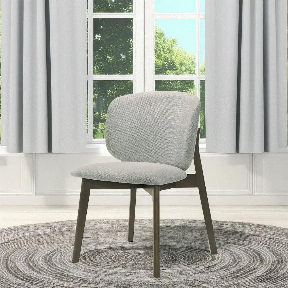 Mallin - Side Chair (Set of 2) - Gray Chenille & Walnut by Unique Piece Furniture