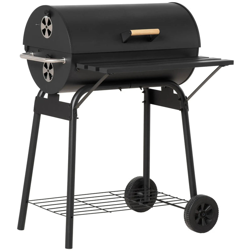 Outsunny 30' Portable Barrel Charcoal BBQ Grill Steel Outdoor Smoker by HouseOfZazla