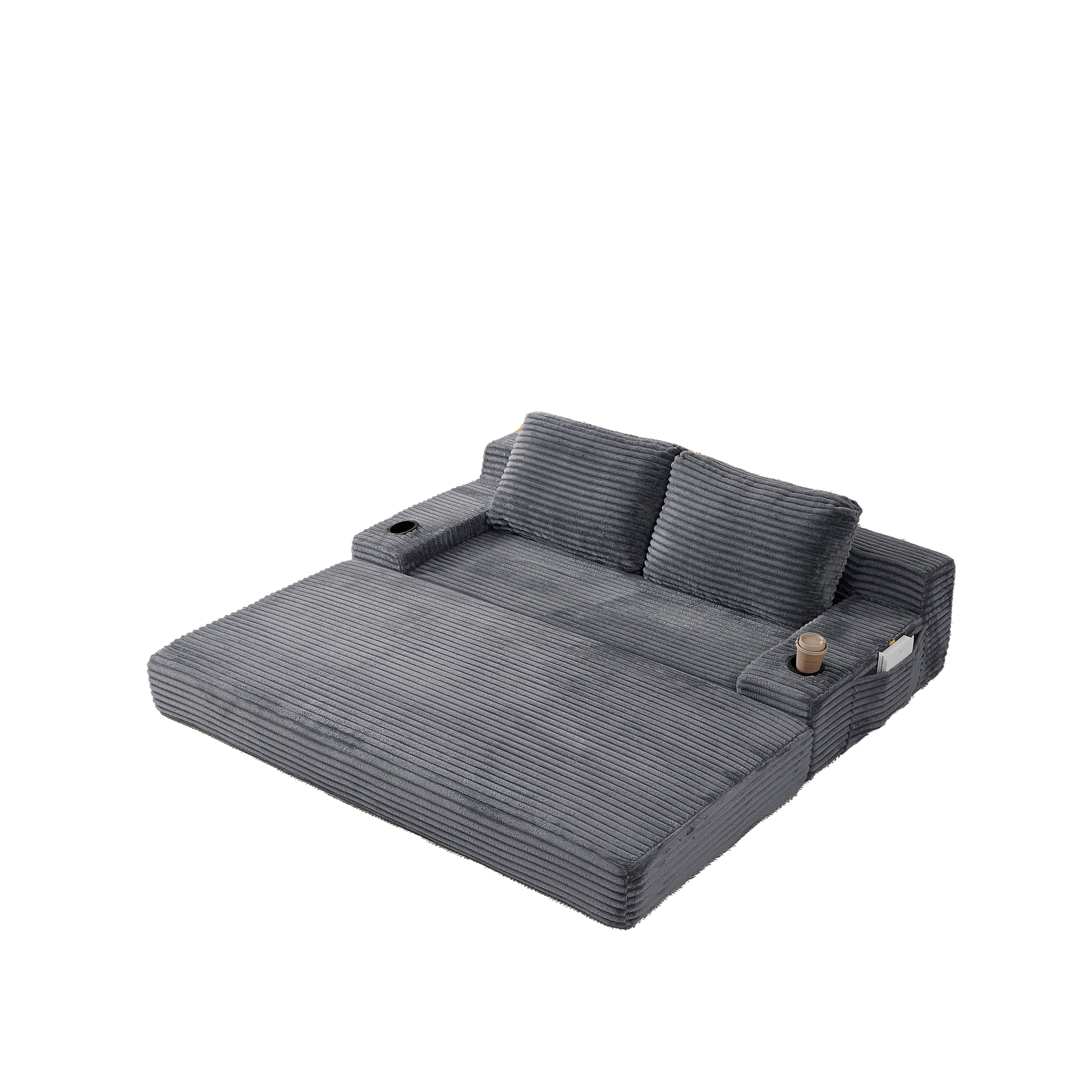 70.8-Inch Corduroy Two-In-One Sofa Bed by HouseOfZazla