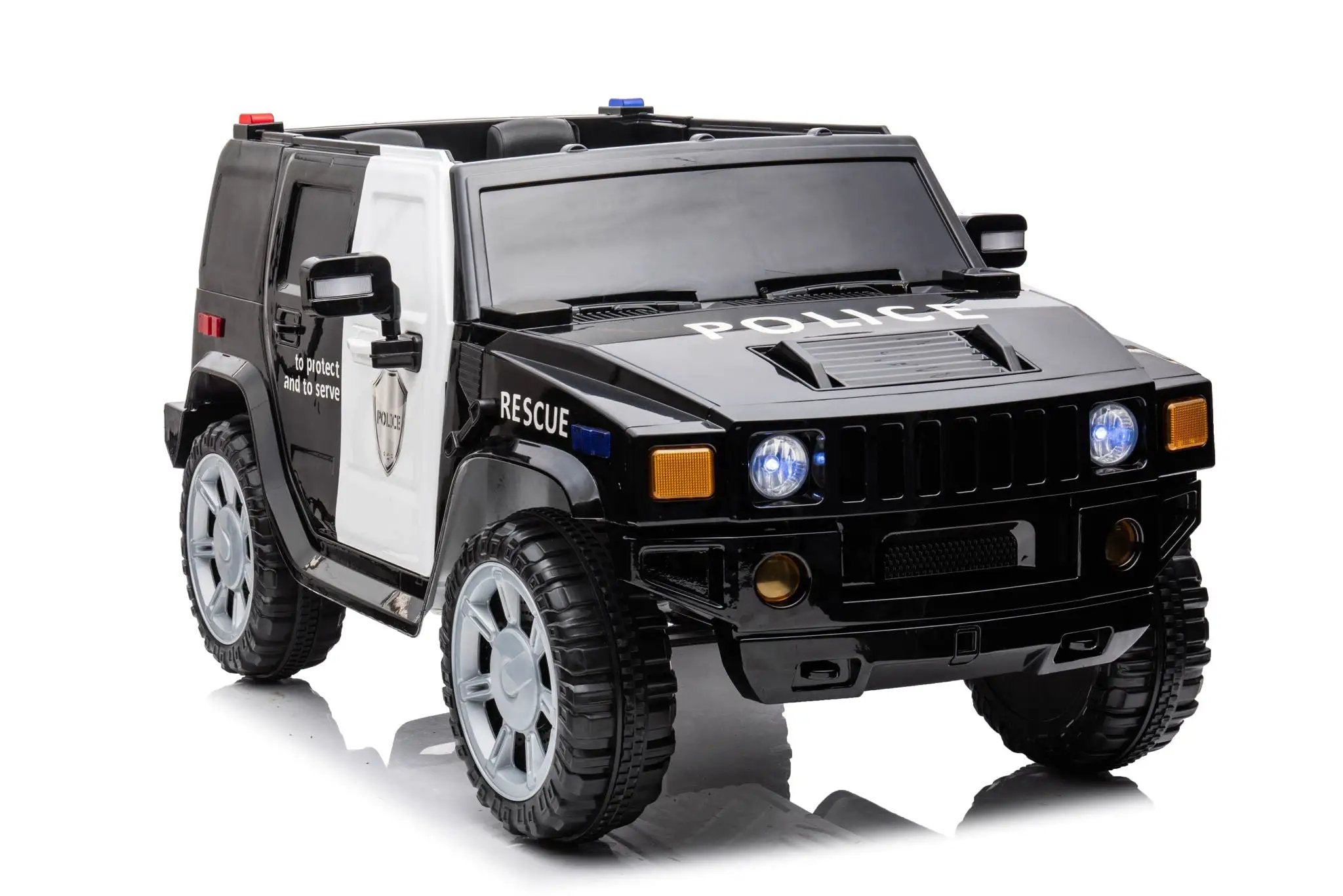 12V7A 30W*2 Four-Wheel Drive Seat One Button Start, Forward And Backward, High And Low Speed, Music, Front Light, Power Display, Two Doors Can Open, 2.4G R / C, Seat Belt Four Wheel Absorber by HouseOfZazla