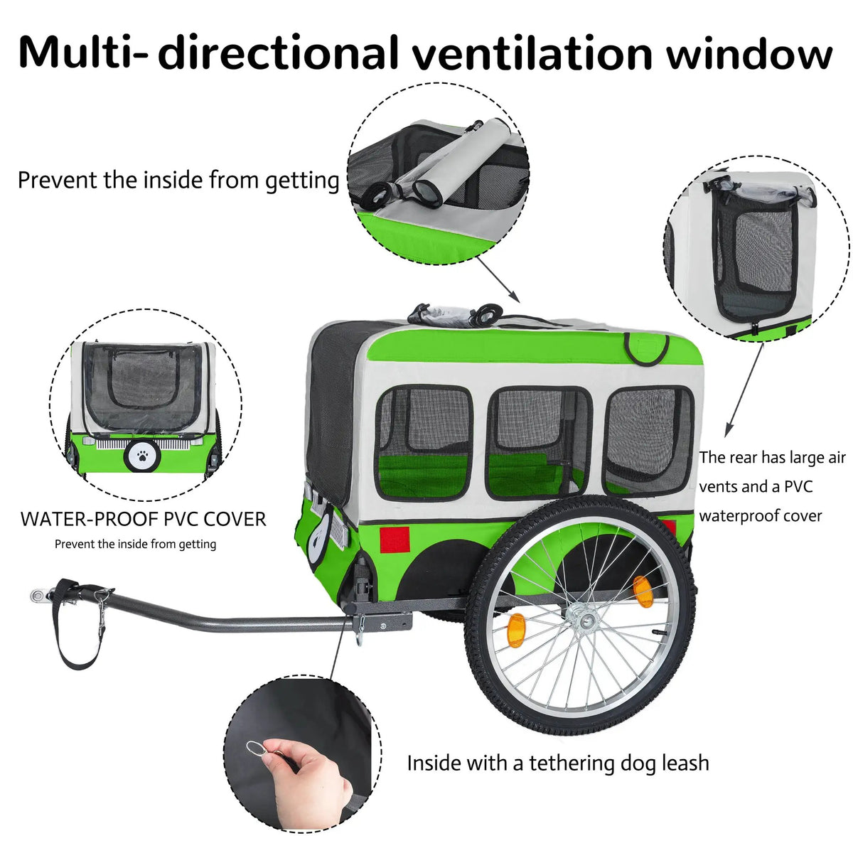 Large Folding Bike Trailer for Dogs by HouseOfZazla
