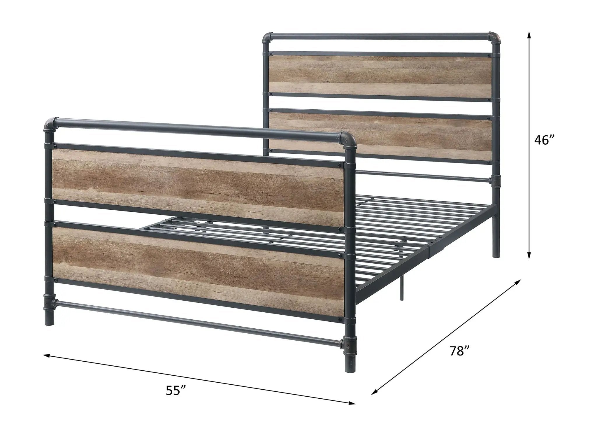 Brantley - Full Bed - Antique Oak & Sandy Gray by Unique Piece Furniture