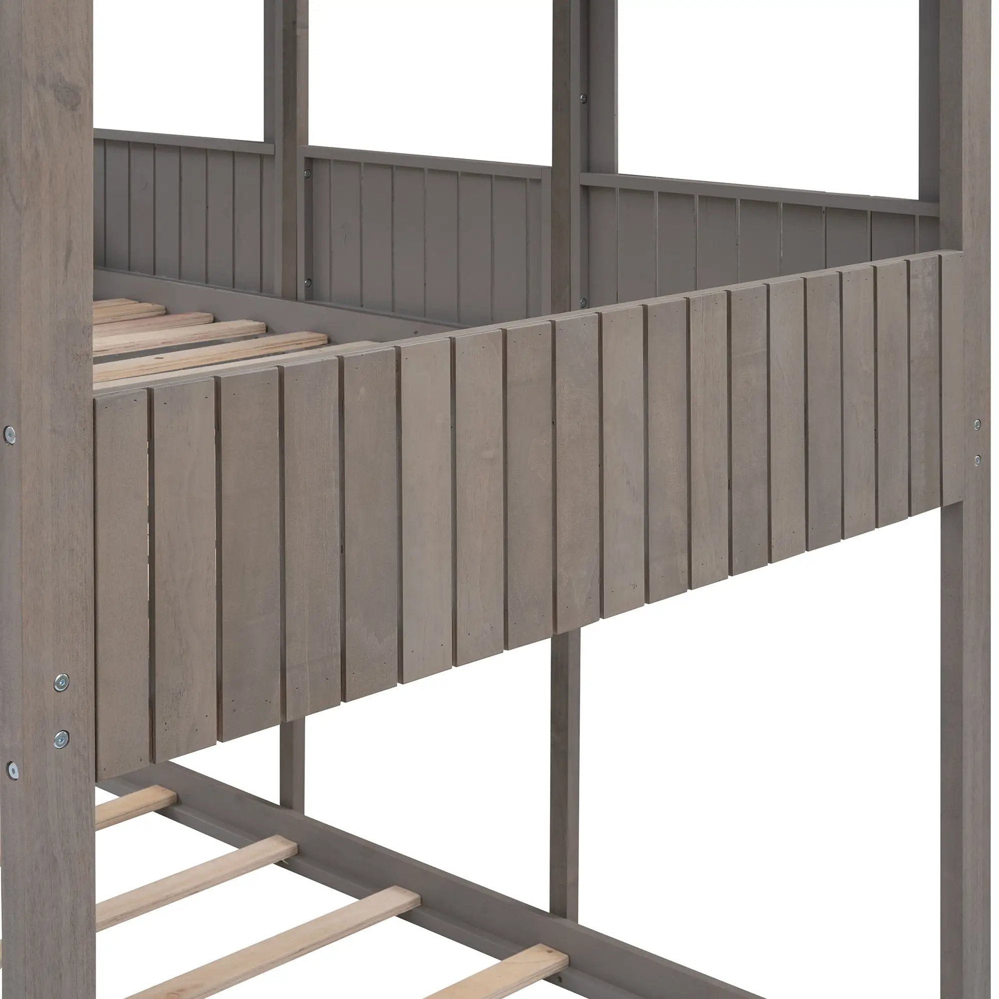Bunk Bed With Roof, Window, Guardrail, Ladder by HouseOfZazla