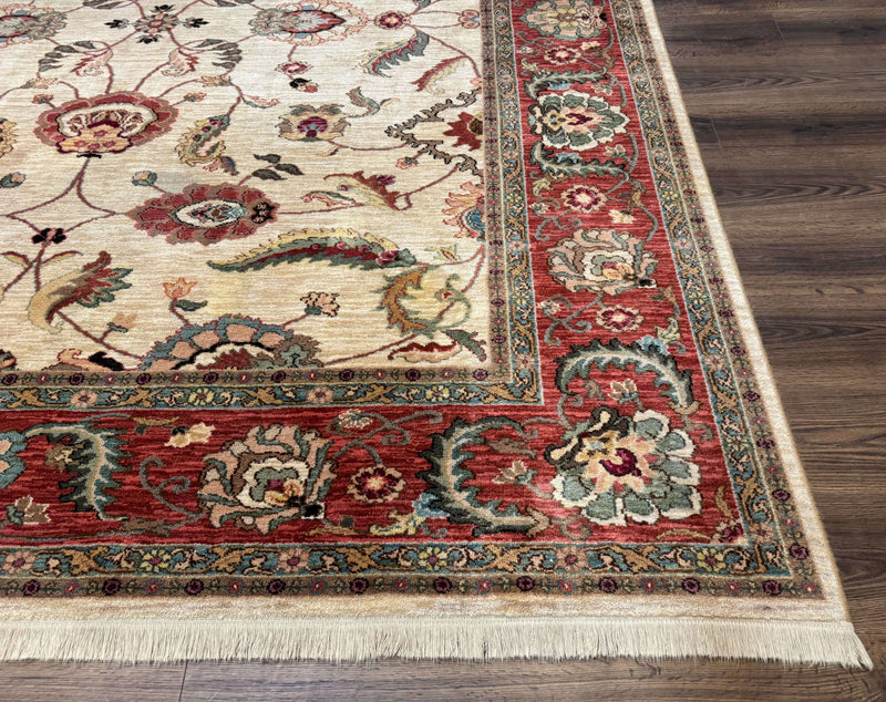 Karastan Rug 8.8 x 10, Ashara Agra Ivory #549, Wool, Vintage by Jewel Rugs