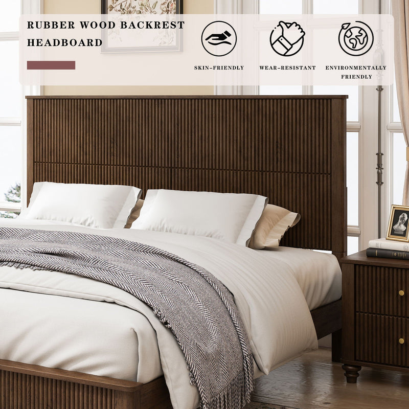Platform Bed Frame & Tall Headboard by HouseOfZazla