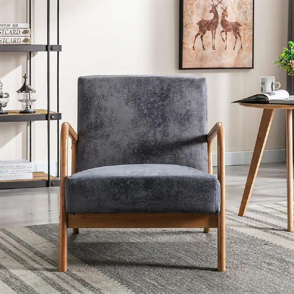 Classic Mid-Century Modern Accent Chairs, Open Framed Armchair With Cushioning by Unique Piece Furniture