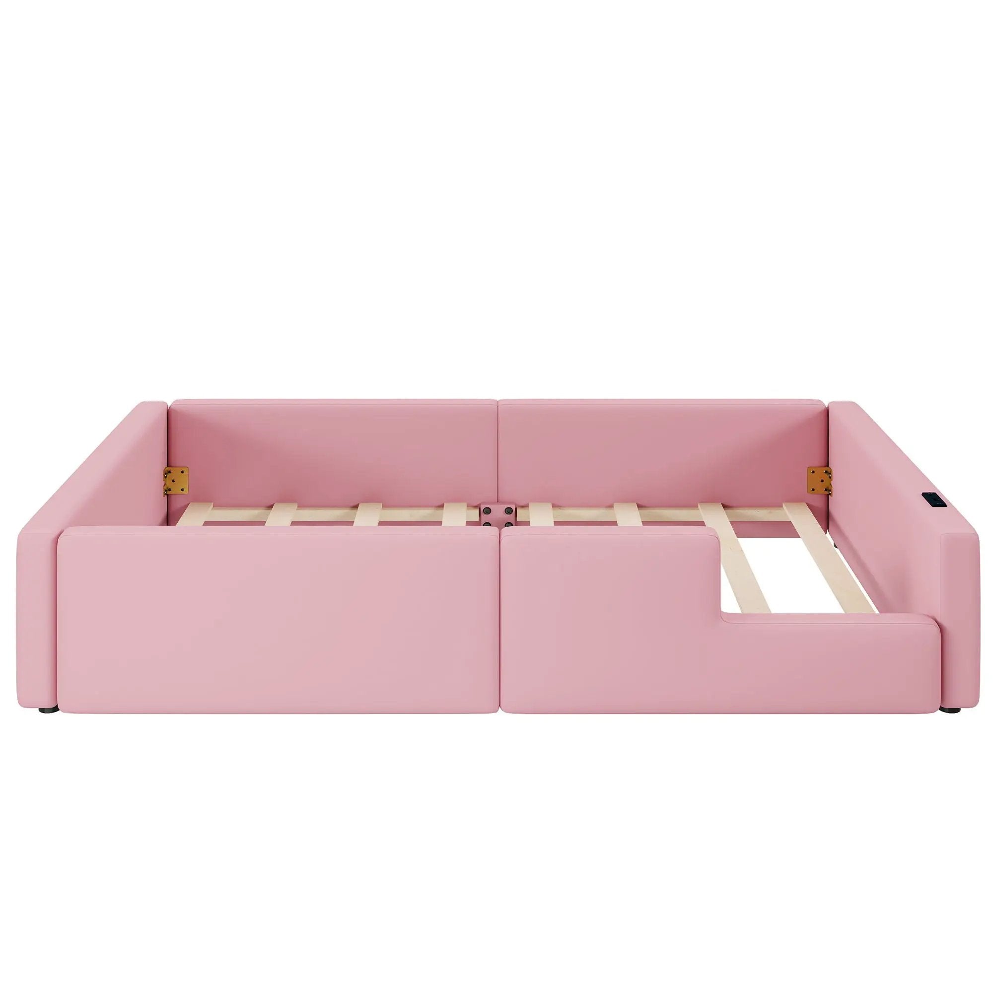 Platform Bed With Guardrail And Charging Station by HouseOfZazla