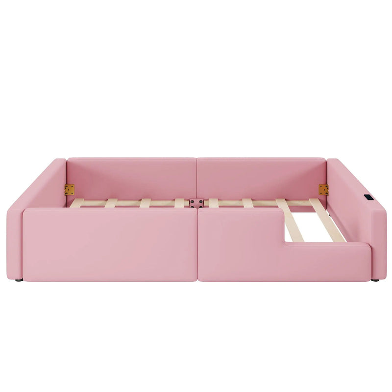 Platform Bed With Guardrail And Charging Station by HouseOfZazla