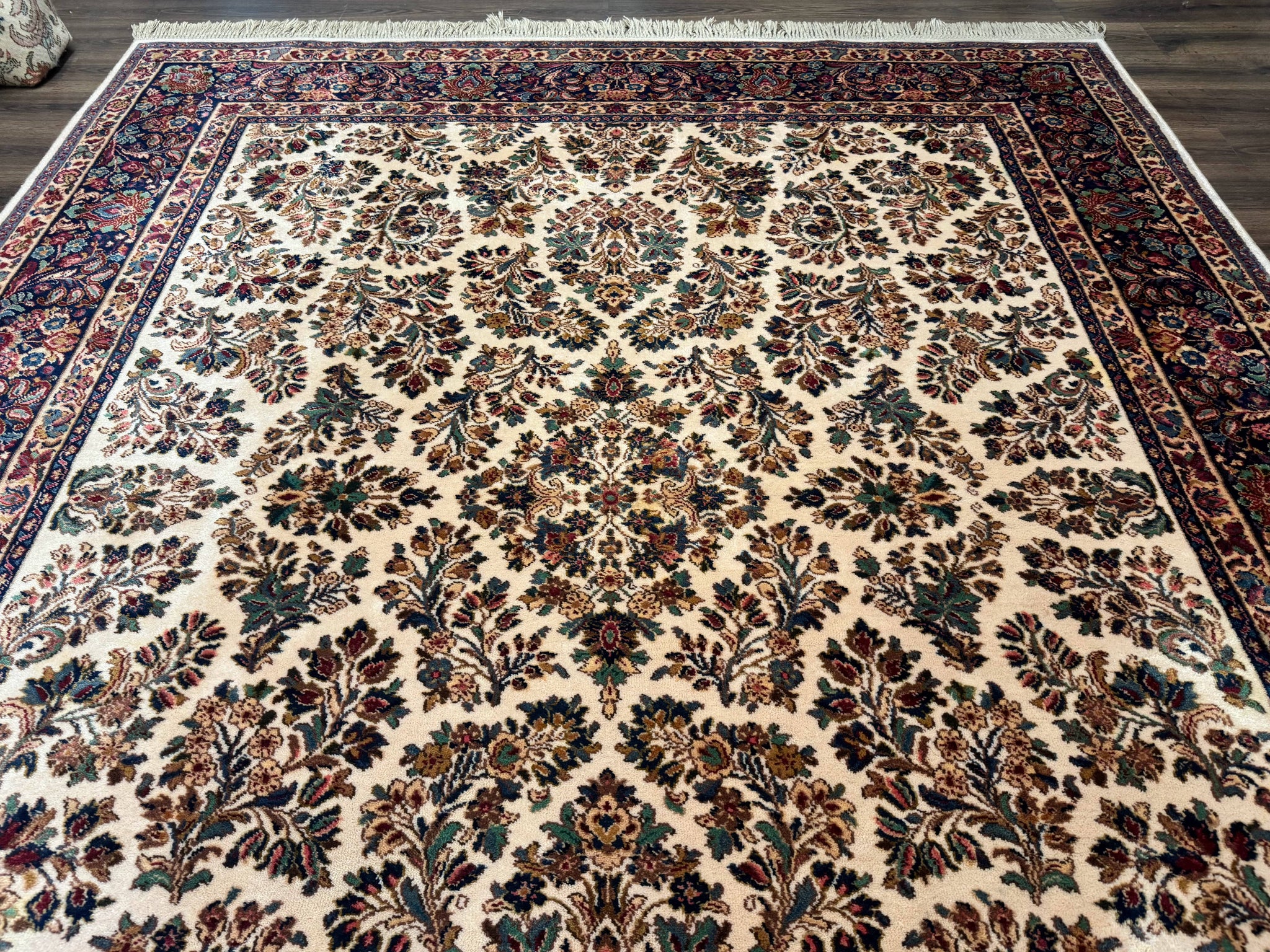 Karastan Rug 8.8 x 10.6 Ivory Sarouk #700/760, Wool Discontinued Original 700 Series by Jewel Rugs