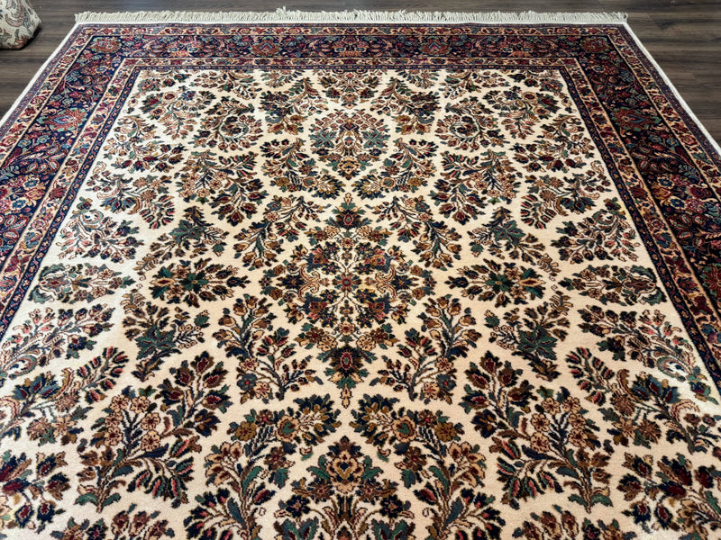 Karastan Rug 8.8 x 10.6 Ivory Sarouk #700/760, Wool Discontinued Original 700 Series by Jewel Rugs