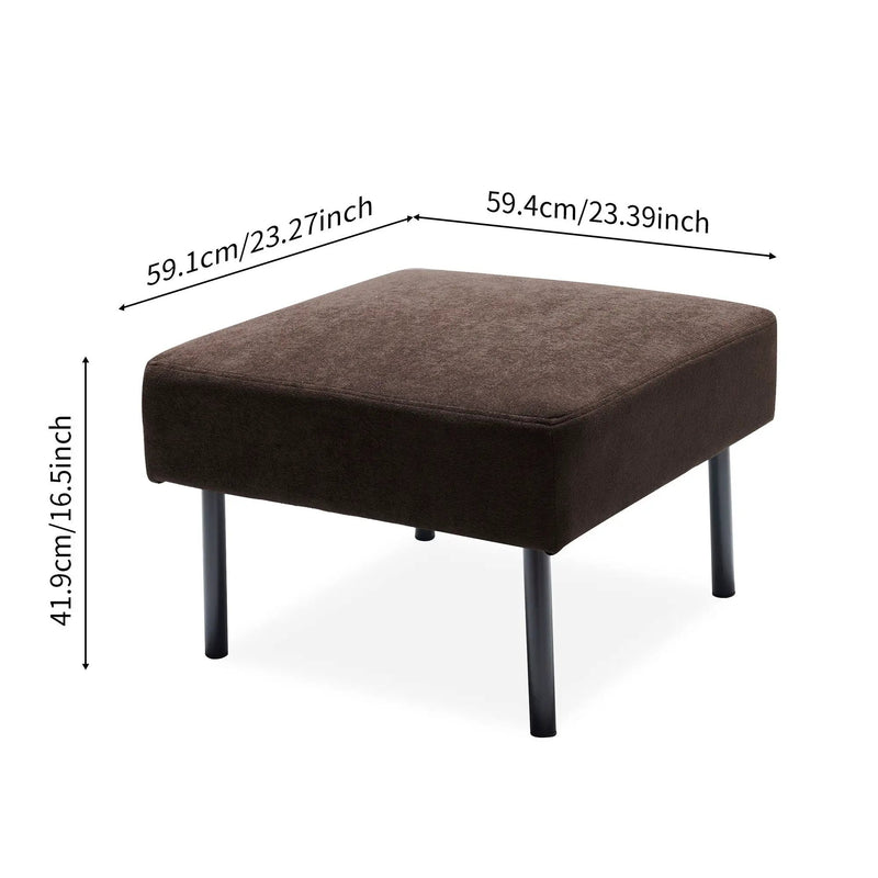 Modern L Shaped 3 Seater Sofa With Ottoman, Upholstered Couch For Small Spaces by Unique Piece Furniture