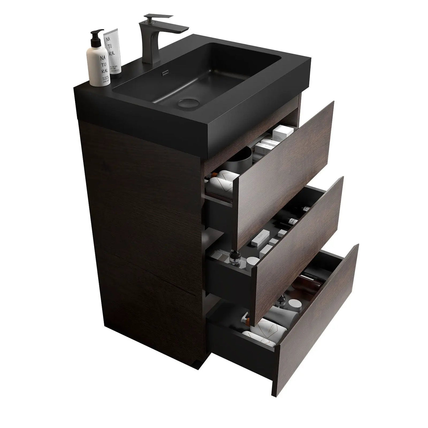 Alice - Bathroom Vanity With Large Storage Freestanding Bathroom Vanity, Sink For Modern Bathroom, One-Piece Sink Basin Without Drain And Faucet by HouseOfZazla