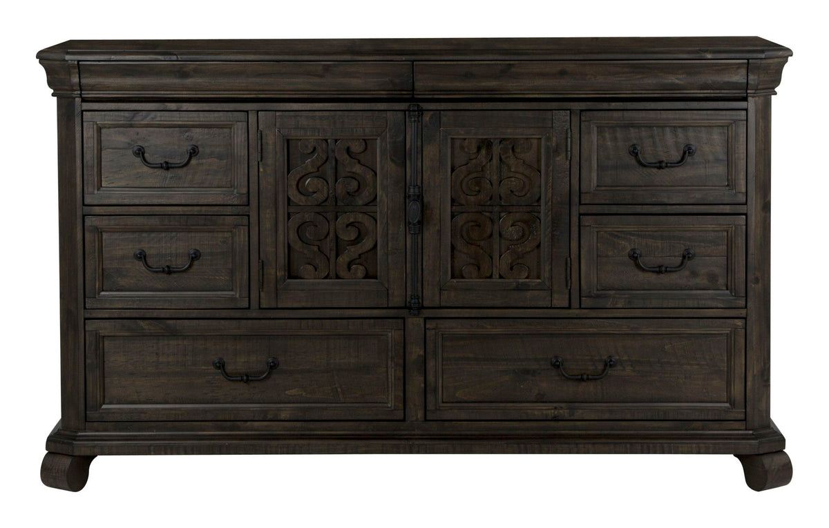 Bellamy - Drawer Dresser With Shaped Mirror - Peppercorn, photo 5 of 7