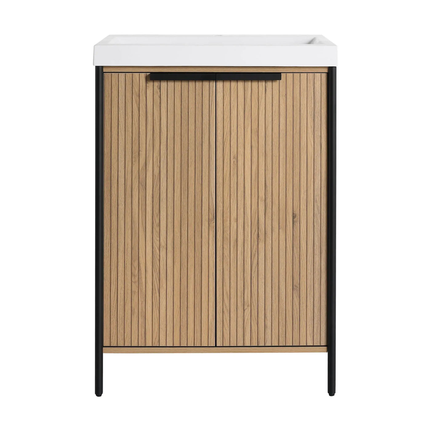 Modern Freestanding Bathroom Vanity With Resin Sink & Soft Close Cabinet Doors by HouseOfZazla