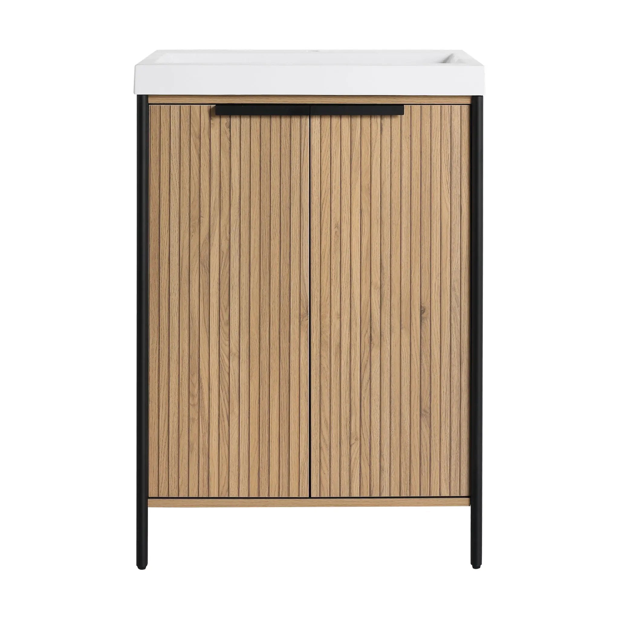 Modern Freestanding Bathroom Vanity With Resin Sink & Soft Close Cabinet Doors by Unique Piece Furniture