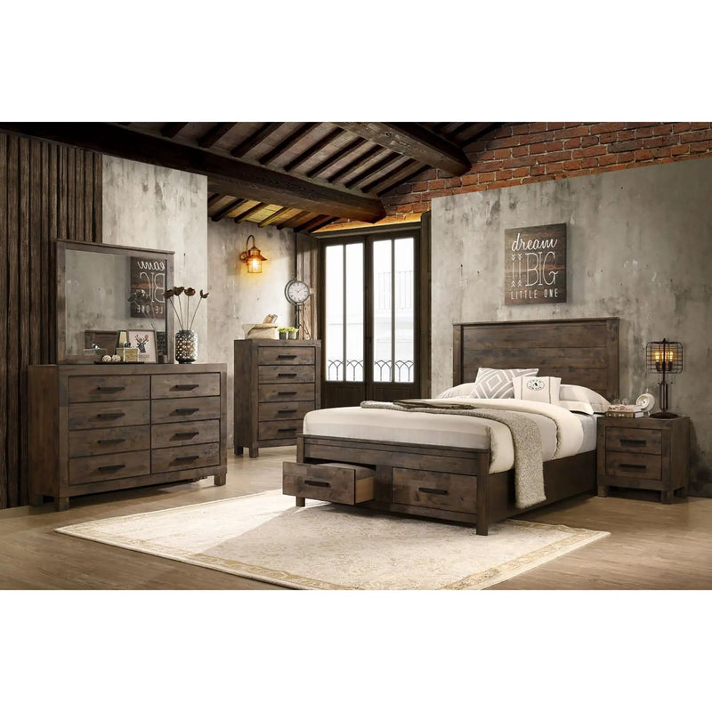 Queen Storage Bed With Platform Design And Drawer Storage - Brown by HouseOfZazla