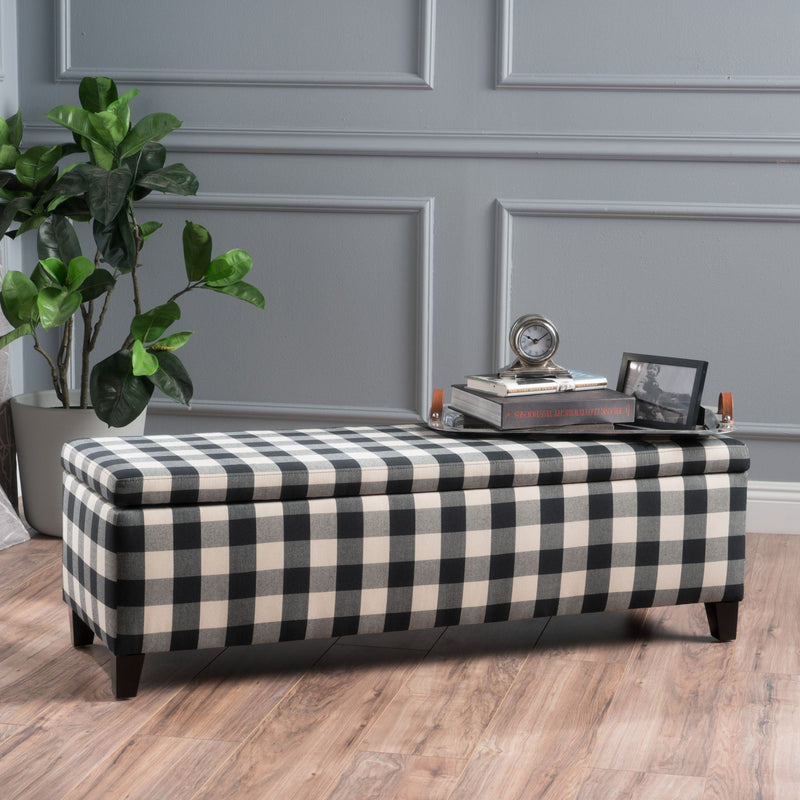 Contemporary Storage Ottoman With Seating And Storage - Black by HouseOfZazla