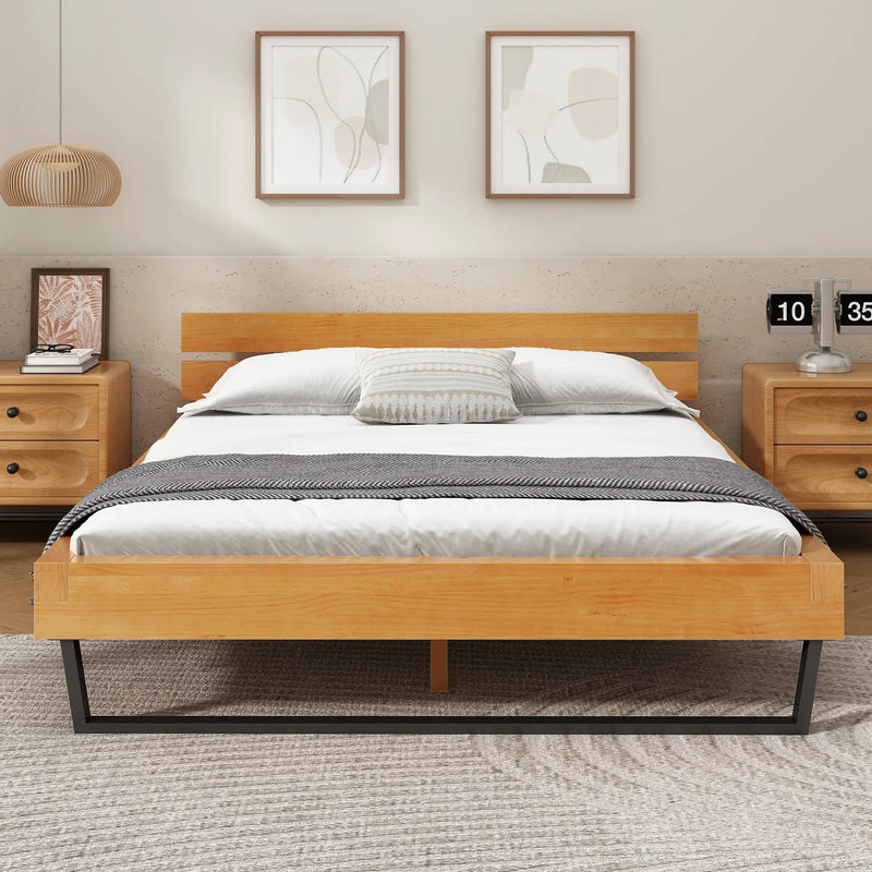 Pine Wood Bed Frame Queen Size by HouseOfZazla