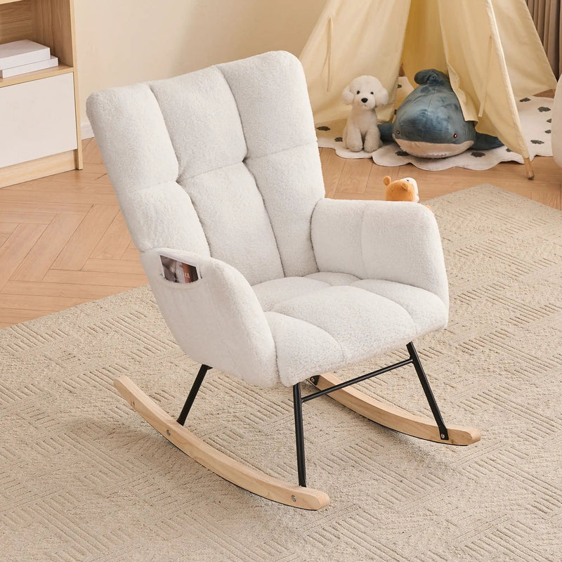 Rocking Gilder Chair For Living Room - Ivory by Unique Piece Furniture