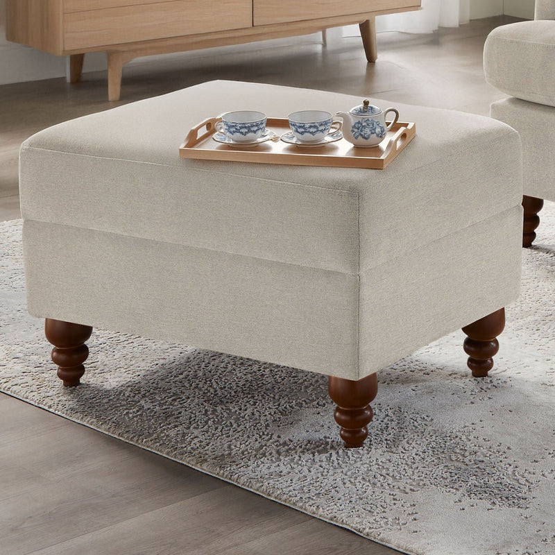 Candor - Ottoman Upholstered Footrest - Beige / Gray by HouseOfZazla