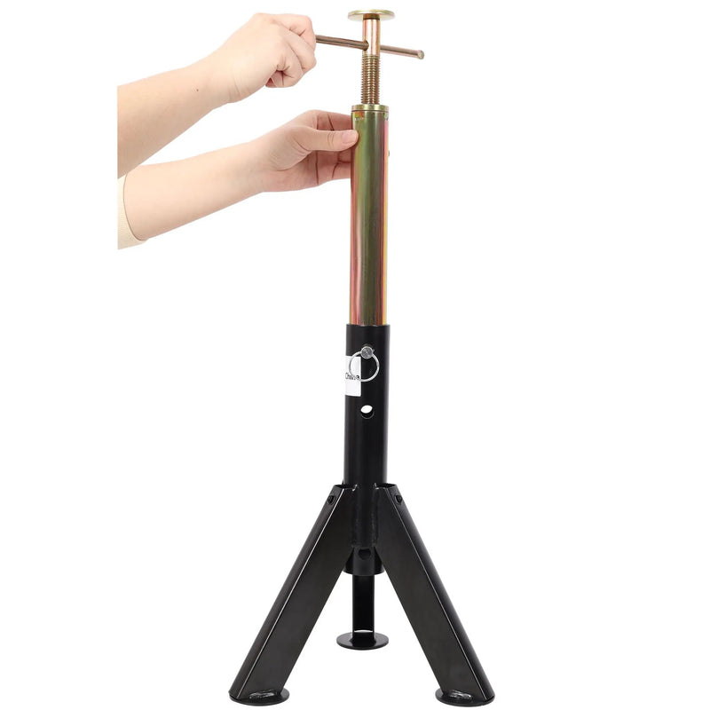 RV Adjustable Telescoping Stabilizer Jack Stand Supports 16" to 30" (Set of 2) - Black by HouseOfZazla