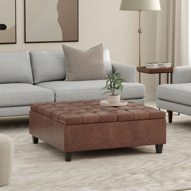 Harrison - Upholstered Coffee Table Storage Ottoman by Unique Piece Furniture