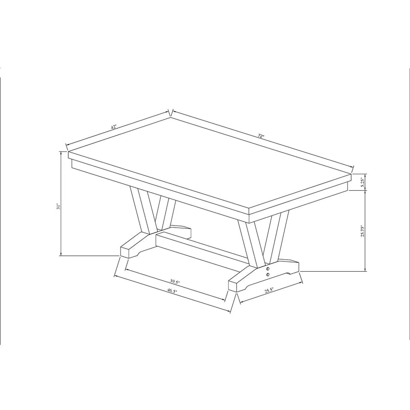 Panda - Dining Table And Trestle Base - Black by Unique Piece Furniture
