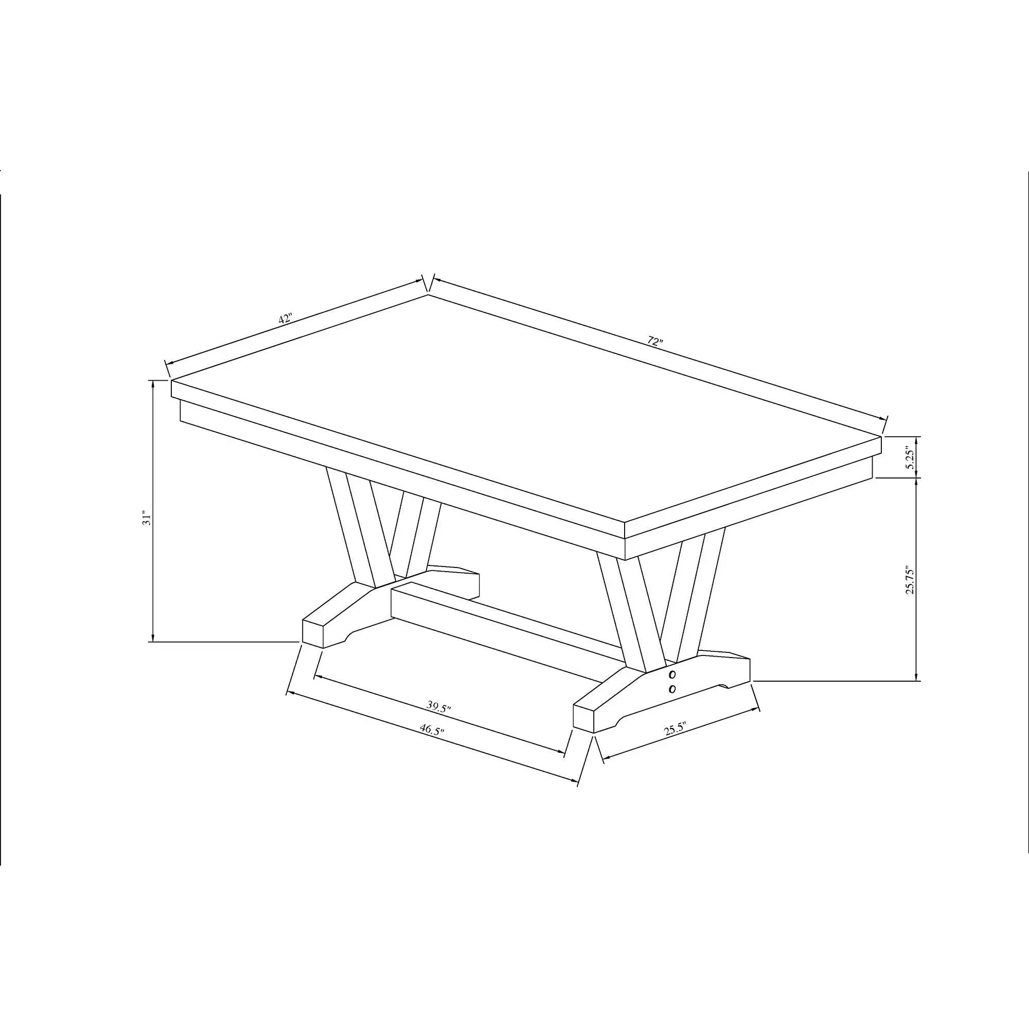Panda - Dining Table And Trestle Base - Black by HouseOfZazla
