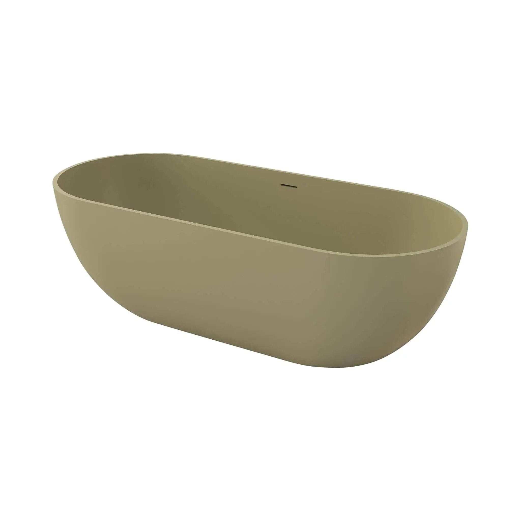 [69X30-Inch] Freestanding Oval Stone Resin Soaking Tub With Overflow Drain (SAK35786) by SAKSBY WHOLESALE