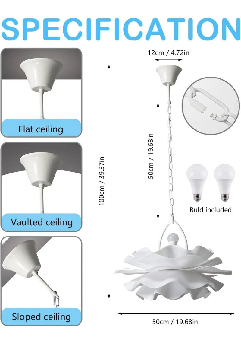 Chandeliers for Dining Room Lighting Fixtures Hanging,2-Light Romantic Modern Chandelier, Acrylic Flower Shape Chandeliers for Bedroom,Hallway, Living Room, Foyer, Office, Bar,Island Lights by Selzalot