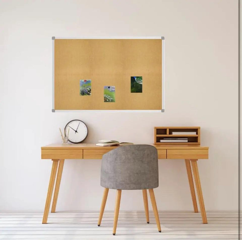 Lockways Cork Board Bulletin Board, Double Sided Corkboard 36" x 24", Wall-Mounted Aluminum Framed Message Presentation Notice Board 3 x 2 by Selzalot