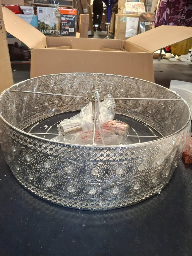 Open Box "24"" Brielle Crystal Chandelier Polished Nickel - River of Goods" by Selzalot