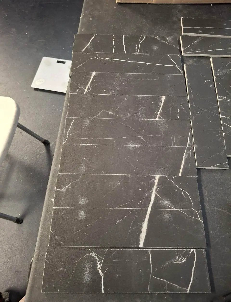 Open Box Corso italia Impero Black 3 in. x 12 in. Marble Look Porcelain Floor and Wall Tile (3.39 sq. ft. /Case) by Selzalot