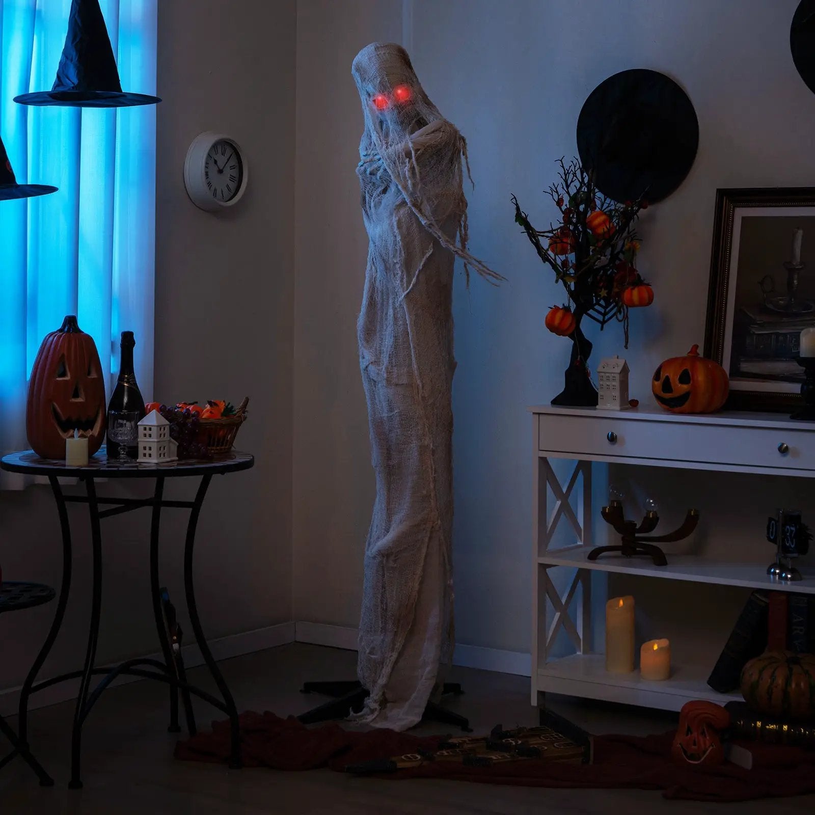6FT Halloween Animated Standing Mummy with LED Red Glowing Eyes by DirectDeals