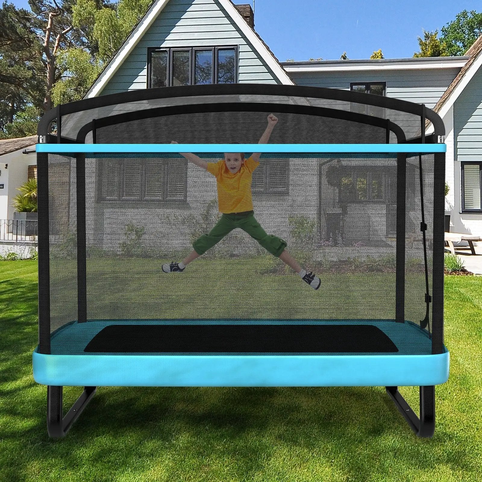 6 Feet Kids Entertaining Trampoline with Swing Safety Fence by DirectDeals