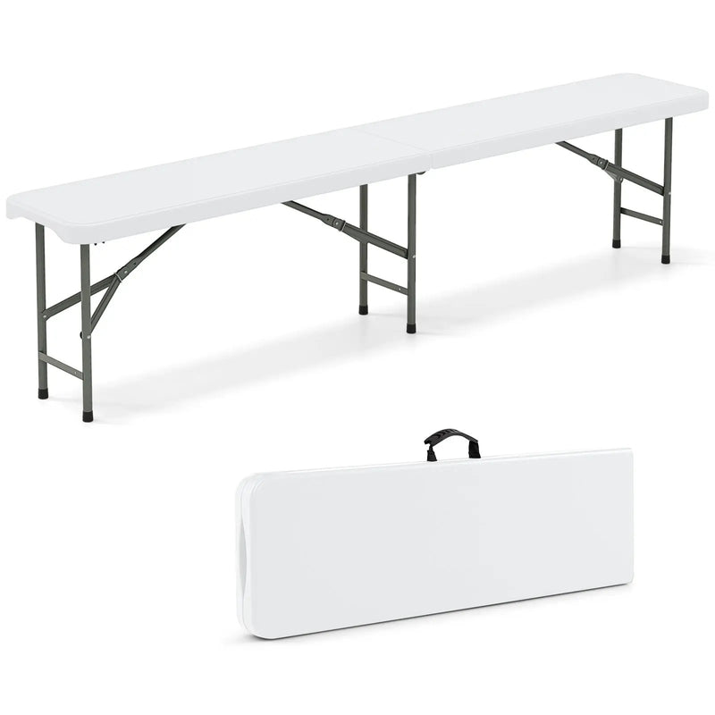 6 Feet Plastic Folding Bench Portable Seat with Handle and Lock by DirectDeals
