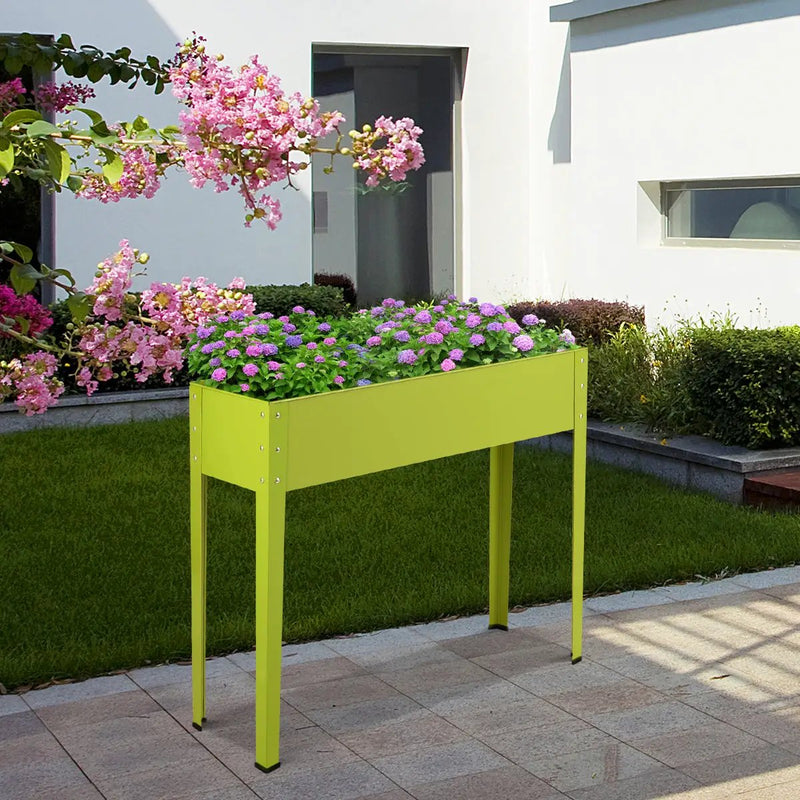 Metal Raised Garden Bed with Legs and Drainage Hole-40 x 11 x 31.5 inches by DirectDeals