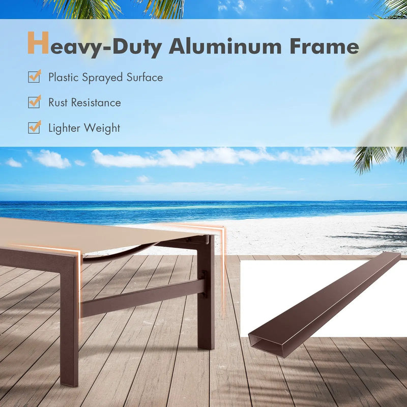 6-Position Chaise Lounge Chairs with Rustproof Aluminium Frame by DirectDeals