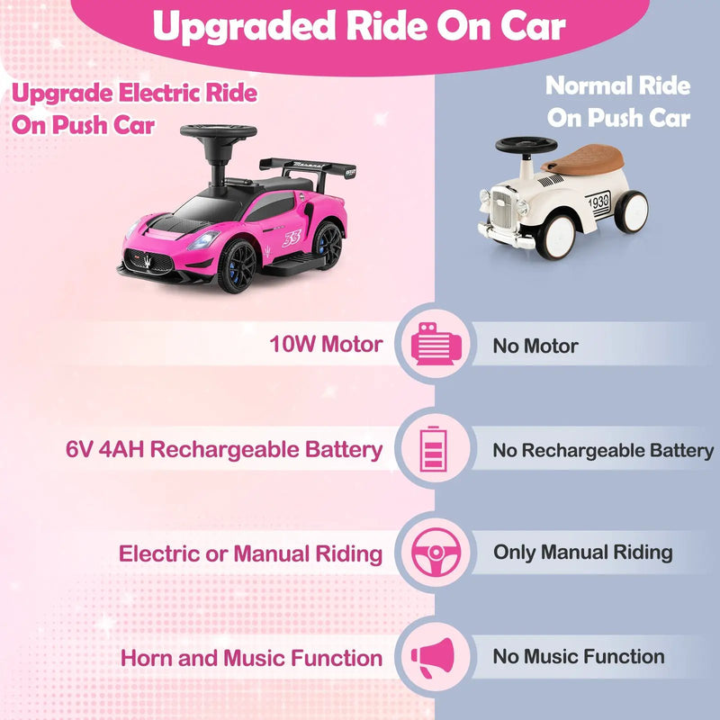 6V Electric Kids Ride on Push Car Maserati Licensed with Foot Pedal and Music by DirectDeals