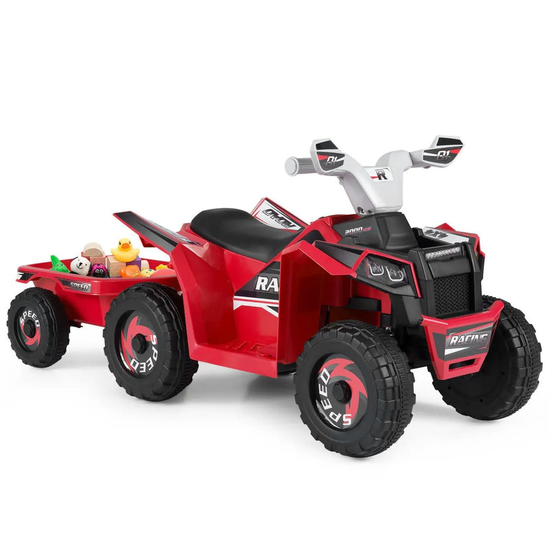 Kids Electric ATV Quad with Detachable Trailer 6V by DirectDeals
