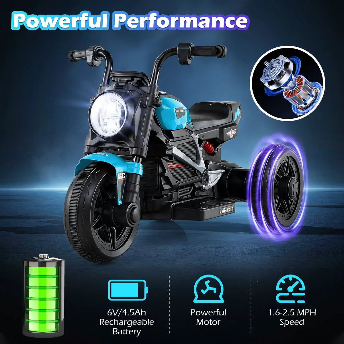 6V Kids Electric Motorcycle with LED Headlight and Music for Toddlers Aged 3-5, photo 24 of 32
