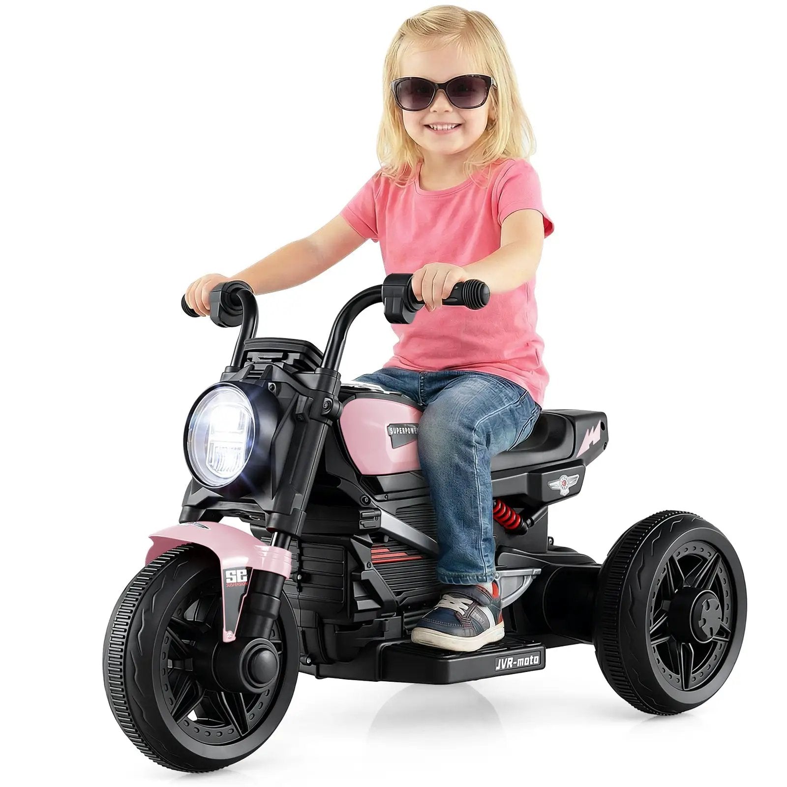 6V Kids Electric Motorcycle with LED Headlight and Music for Toddlers Aged 3-5 by DirectDeals
