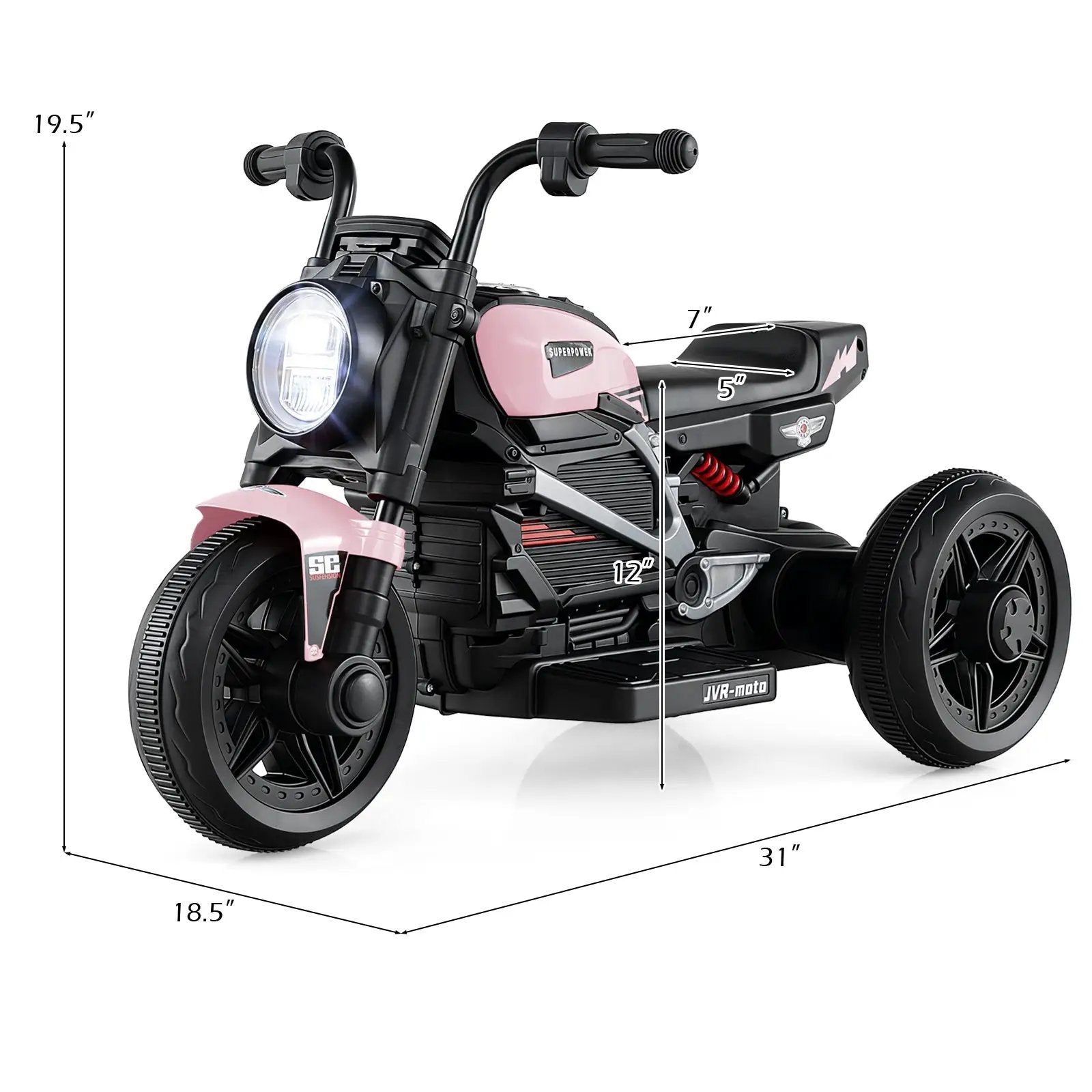 6V Kids Electric Motorcycle with LED Headlight and Music for Toddlers Aged 3-5 by DirectDeals