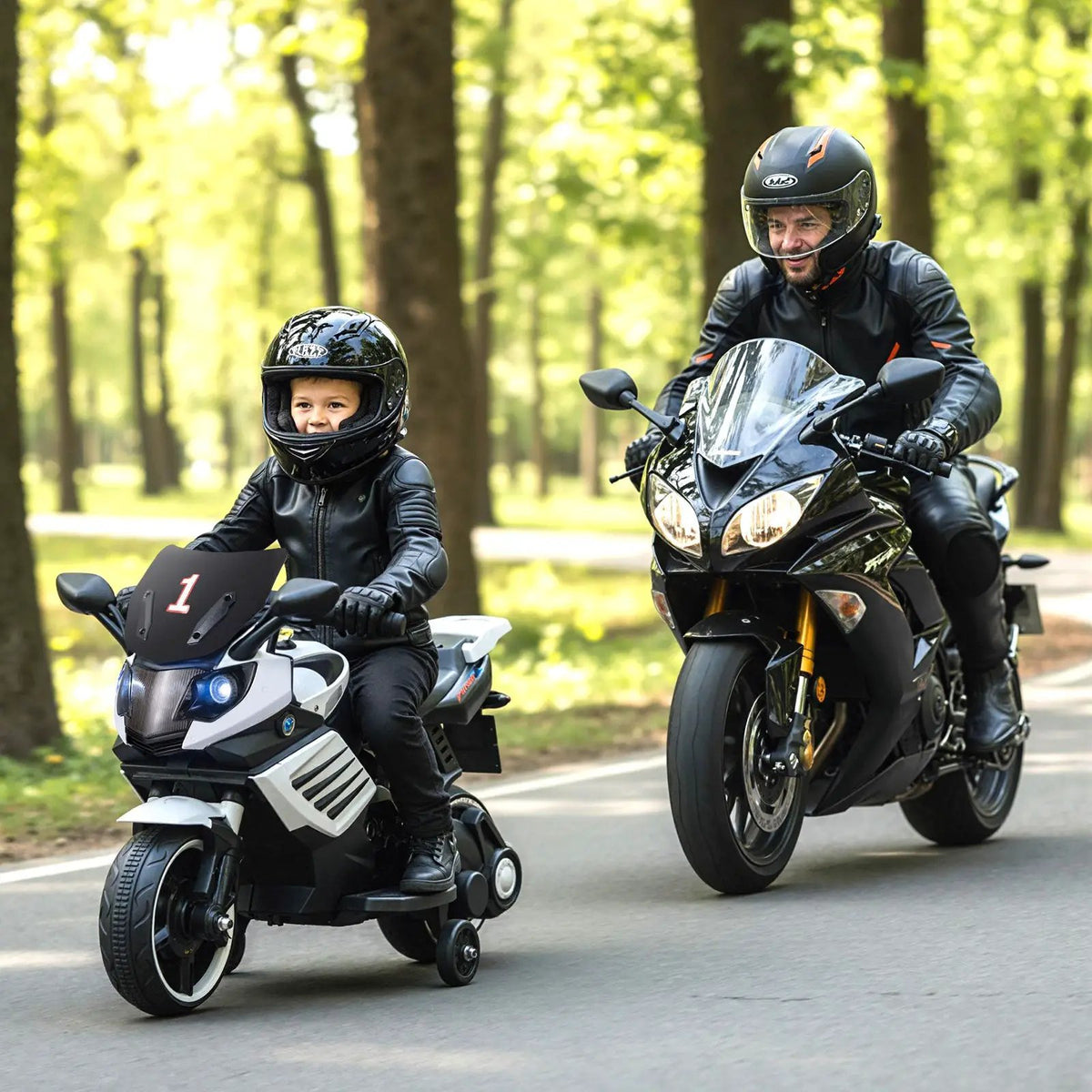 6V Kids Motorcycle with Headlights Music and Detachable Training Wheels, photo 5 of 32